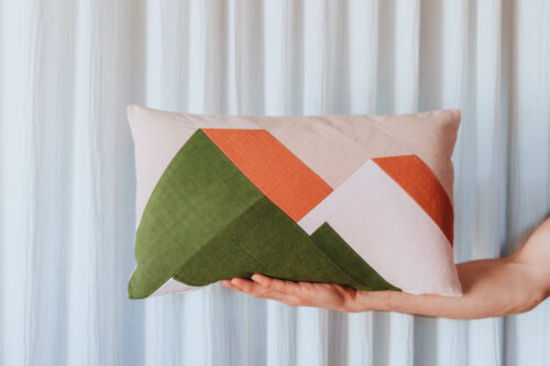 Coussin Montagne Rectangle Kaki Terracotta Beige